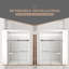 Porte de douche sans cadre, porte de douche coulissante double, cabine de douche en verre trempé transparent avec rail carré, couche facile à nettoyer à double face-112514010