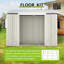 Abri de jardin JAXILYN 2,4 x 1,8 m en métal avec double porte verrouillable, porte latérale réglable et structure en aluminium, gris