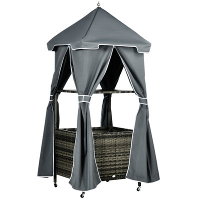 Outsunny Outdoor Towel Valet Caddy