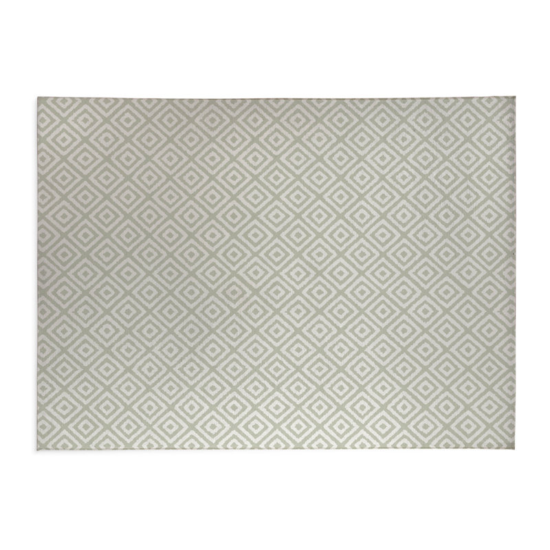 Tapis de cuisine léger antidérapant Ikat Grunge, Vert clair, Rectangulaire 2 pi x 3 pi, Ikat Grunge