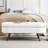 Oval Linen With Rubber Wood Legs For Home Use - White Room Decoration-1769480607