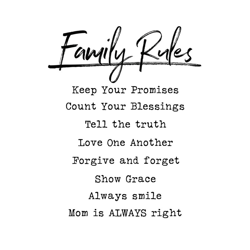 Family Rules Faith - impression sur toile tendue, L 24 po x H 32 po