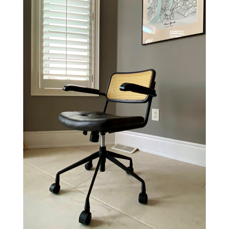 Chaise de bureau rembourrée en polyuréthane SEAT4U, Gris anthracite foncé