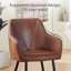 Suede Vintage Upholstered Arm Dining Chair Full Back-1963064683-1961907942