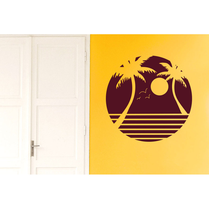 Nautical & Beach Non-Wall Damaging Wall Decal, Burgundy