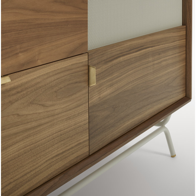 Dang Media Console, Walnut/Putty Gray