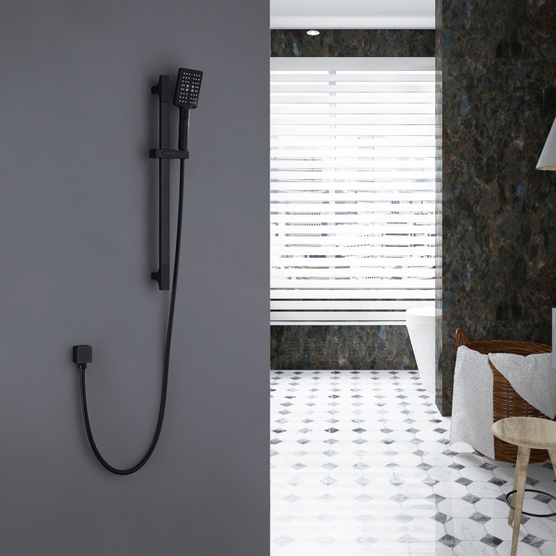 Pomme de douche multifonctionnelle avec barre coulissante réglable