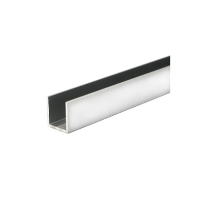 F-CUC1BA121N F-Channel 1 "x 1" U-Channel - 12 "échantillon long - Brite chrome anodisé