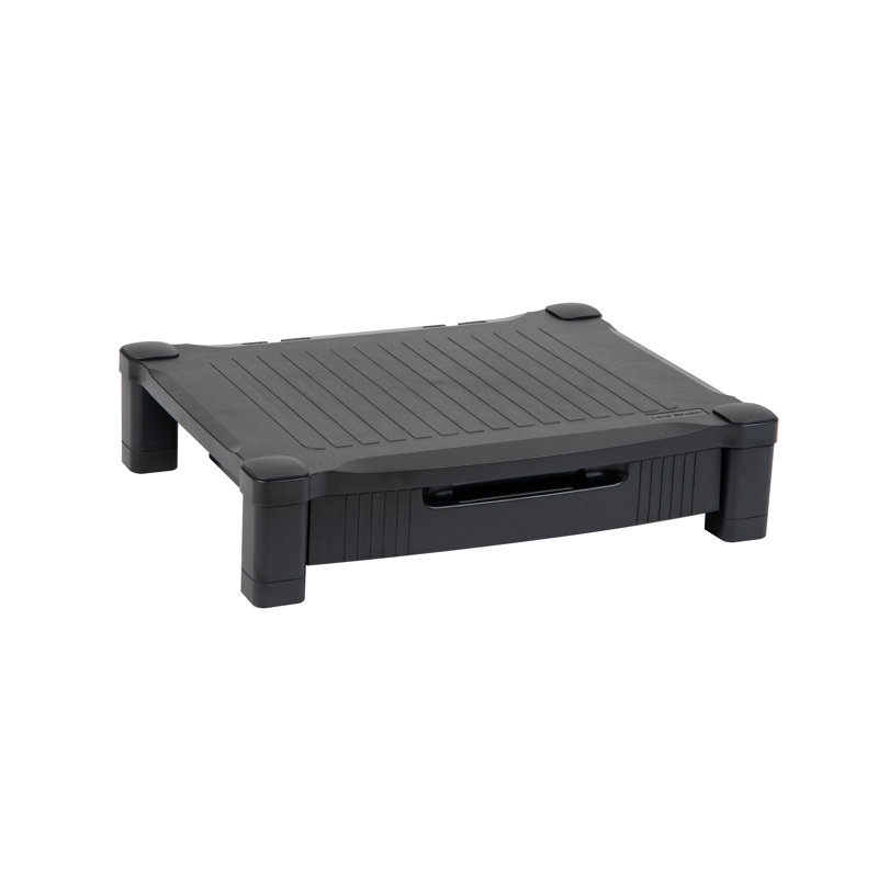 Monitor Stand, Storage Drawer, Desktop Organizer, Laptop Riser, Office, Black