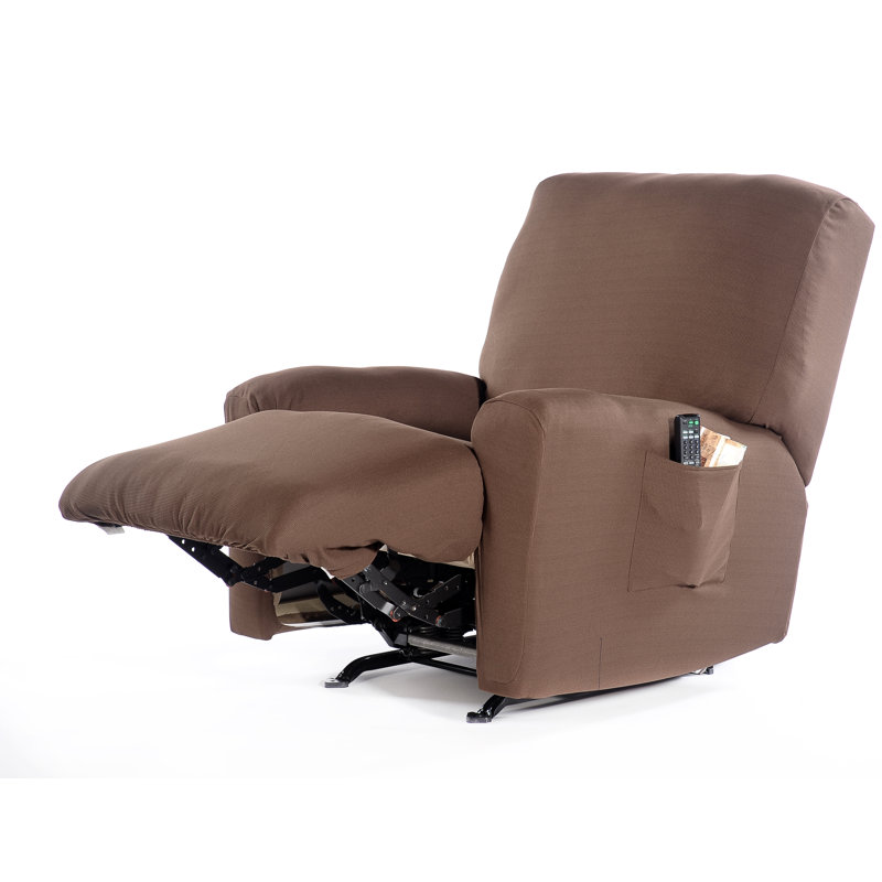Housse pour fauteuil inclinable extensible gaufrée, Brun