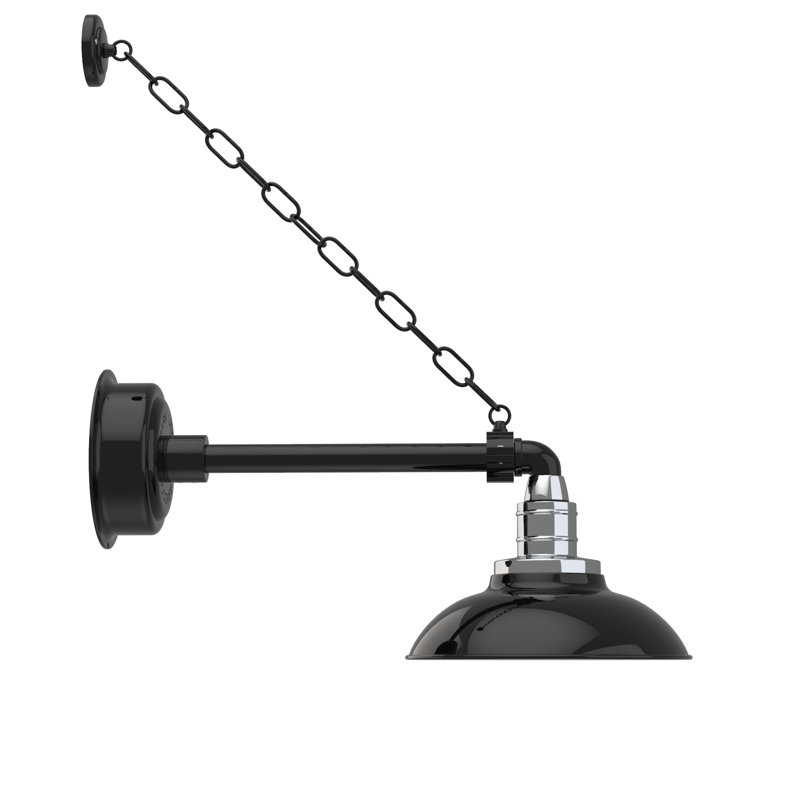Luminaire de grange d’extérieur à del Ludwicka, H 8,53 po x l 10 po x P 17,63 po, Noir