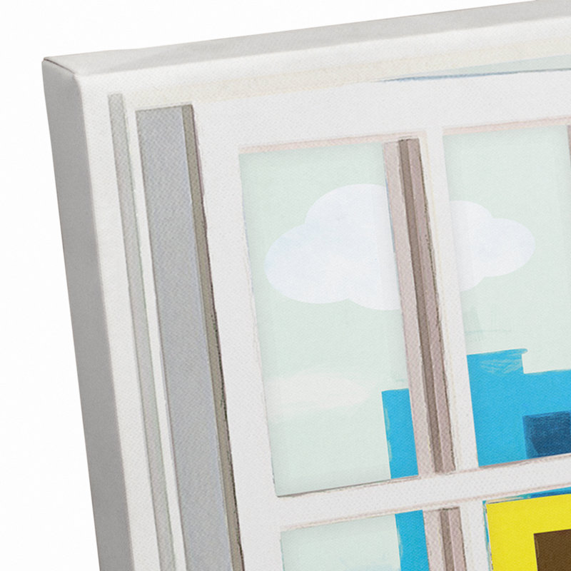 Art sur toile, "Fontanez City Construction Window", H 16 po x l 24 po x P 1,25 po