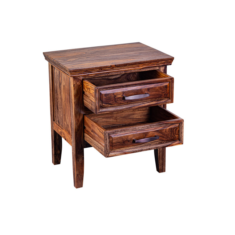 Clermont 23.5'' W Solid Wood Nightstand, Brown