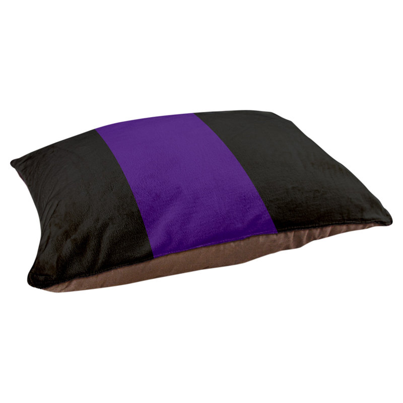 Coussin Houston, Grand (l 40 po x P 30 po x H 14 po), Noir / mauve / noir