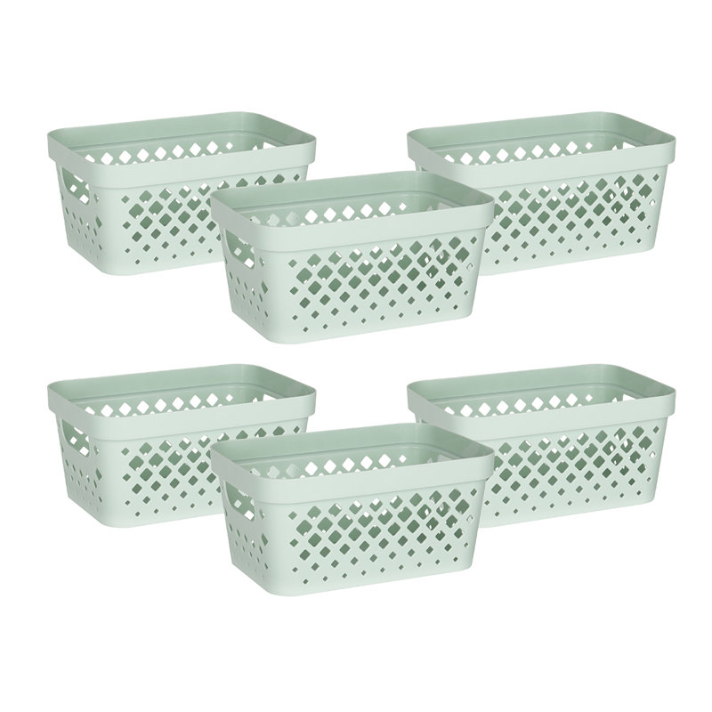 Ensemble de 6 paniers de rangement Glad Diamond, 4 pte, Vert