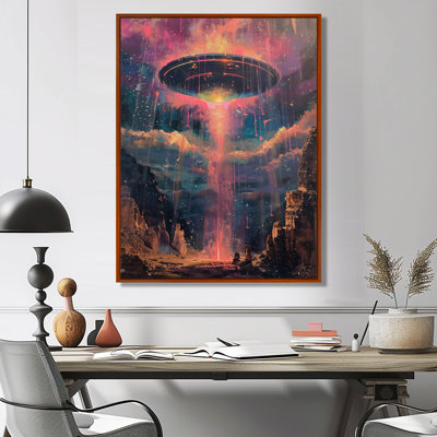 Rose et bleu interstellaire Ufos II - impression d'art mural Ufos