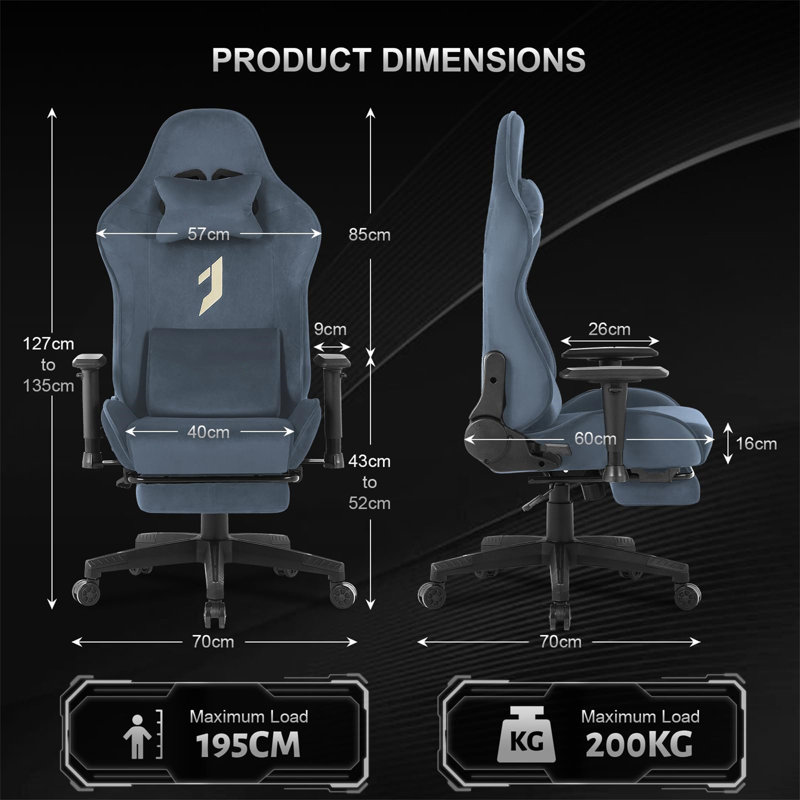 Inbox Zero Adjustable Swiveling Task Chair Game Chair