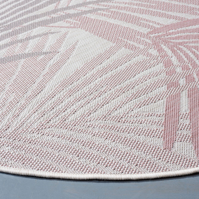 Courtyard Performance Floral Indoor/Outdoor Area Rug, Round 6'7"