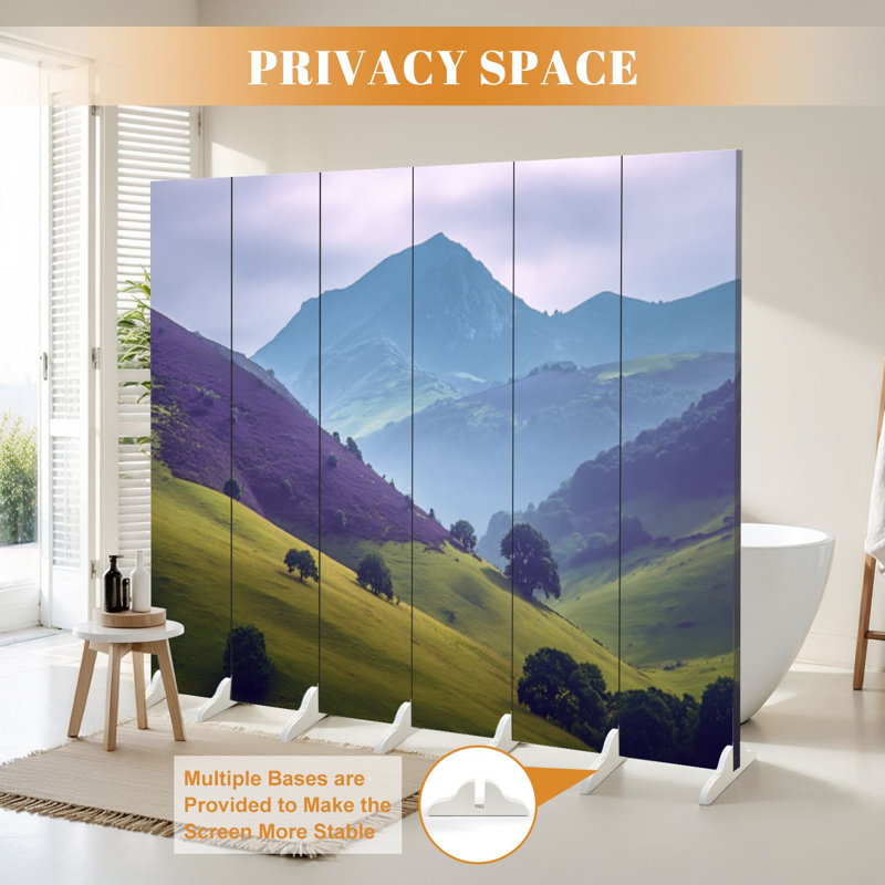 Paravent 6 panneaux paravent Royal Mountain Meadows mauve Asturias Espagne