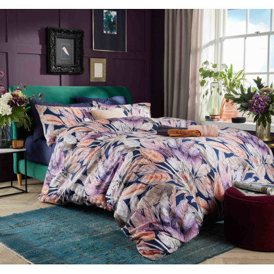 Pamphilos Cotton Floral Duvet Cover Set with Pillowcases Included