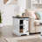 Farmhouse End Table Nightstand Rectangular Farmhouse End Table With Barn Door And Adjustable Storage Shelf, Rustic Sofa Side Table For Living Room, Bedroom-119404492