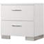 Table de chevet 2 tiroirs blanc ultrabrillant