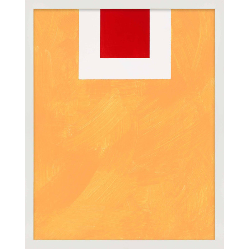 " Square Sunrise " by Robert Kamnatnik, White Framed Paper, 30" H x 24" W x 1.25" D