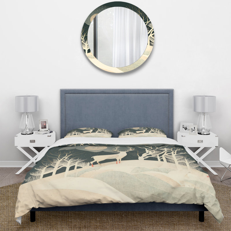 Ensemble de housse de couette en microfibre / polyester Majestic Deer In The Winter Woods II
