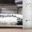 Tapis noir et blanc à motif géométrique-1401825434