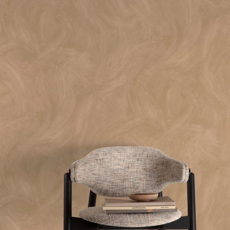 Textured Vibes Collection Authentic Plaster Wallpaper Roll, Tan