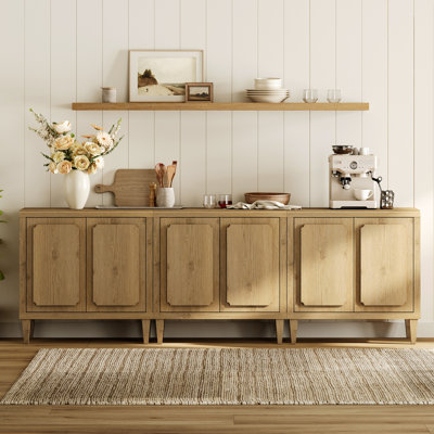  Buffet 94,5 "Mid-Century moderne avec portes de rangement et tablette réglable