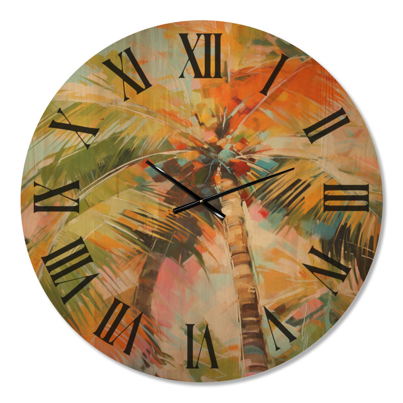 Très grande horloge murale Palm Trees, Surdimensionné