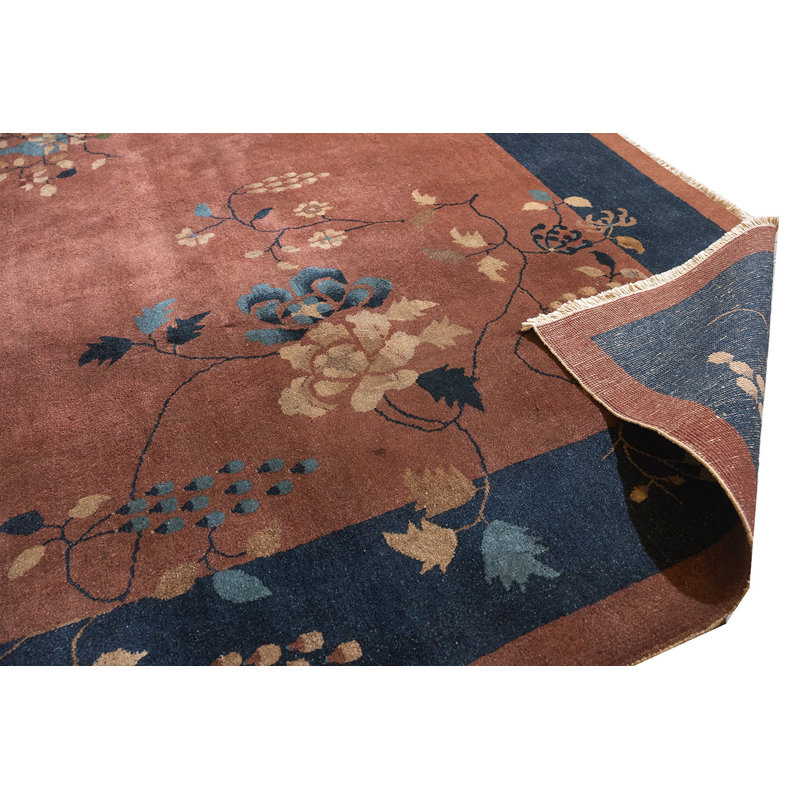 Antique Classic Floral Chinese Art Deco Design Area Rug