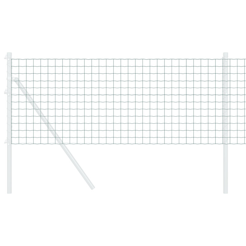 Euro Fence With 7 Posts Galvanised Steel, 80cm H x 1000cm W, Green