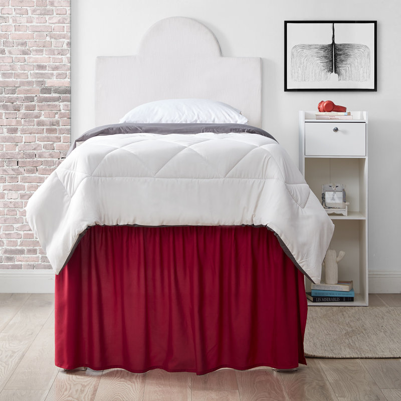 Pleated Bed Skirt, 30, Red