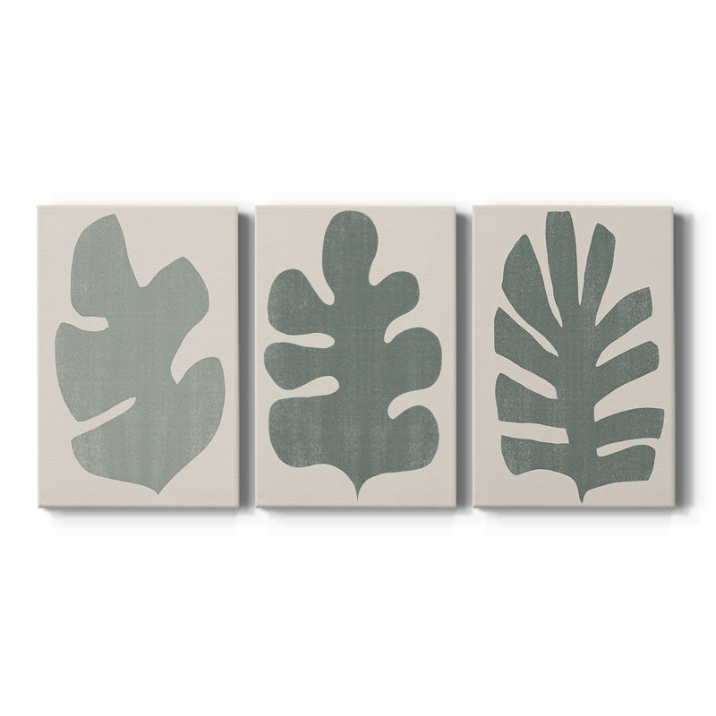 Palm Morph I - Toile tendue avec châssis sur mesure - 3 pièces, H 12 po x l 24 po