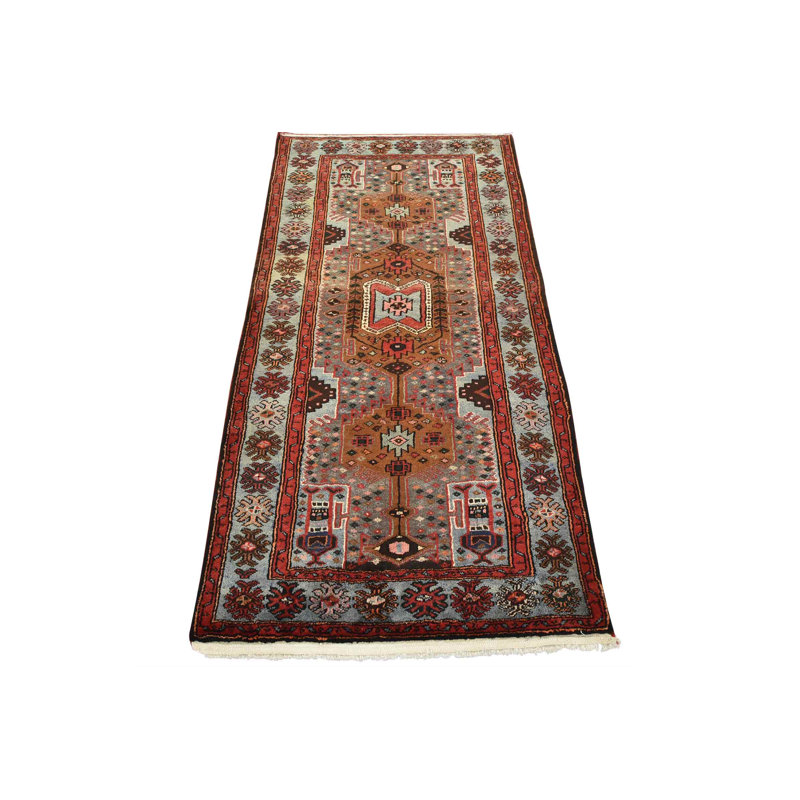 Tapis bleu nouvel âge en laine 3 pi 6 po x 6 pi 11 po Myquisha