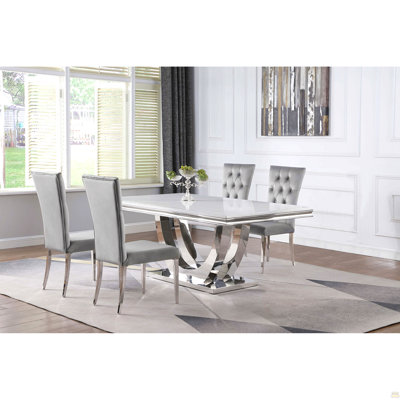 Allessandra Grey 5-Piece Rectangular Dining Room Set