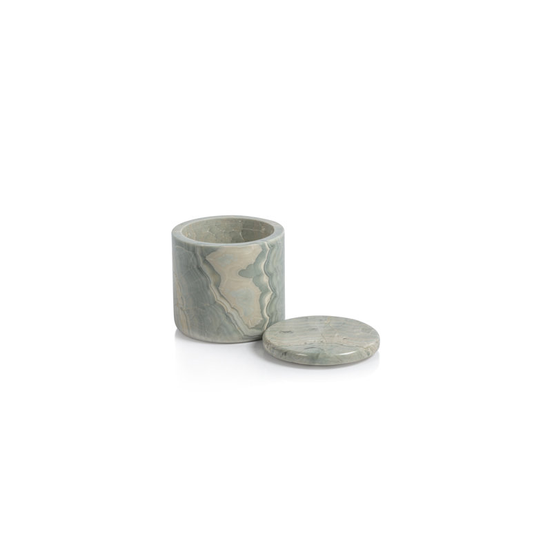 Pot en marbre bleu Lataunya, H 4,25 po x l 4,25 po x P 4,25 po