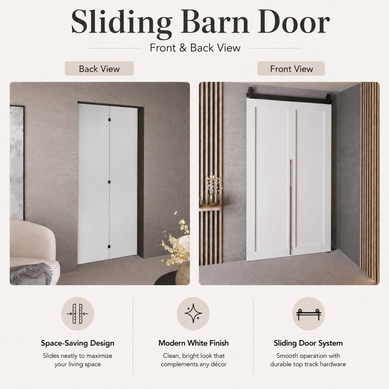 Folding Interior Door, 100 cm, White, M-1 Plain