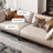 Khaki Genuine Leather Modular Sofa cushion couch-109304992-109304993-109304995