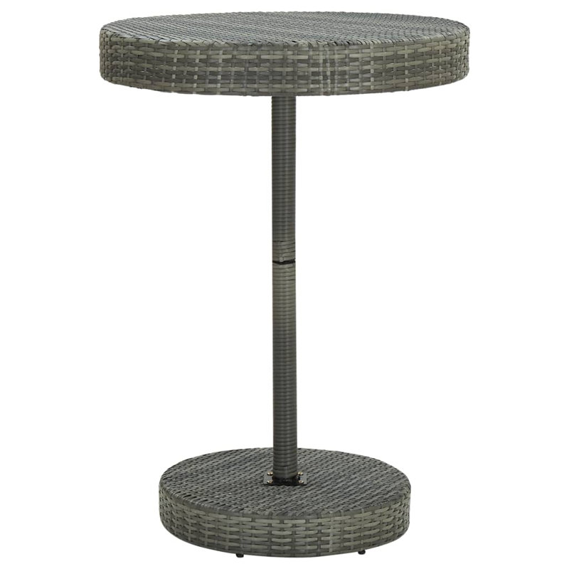Rattan Bar Table, Gray, 23.8" x 41.7" (Dia. x H)