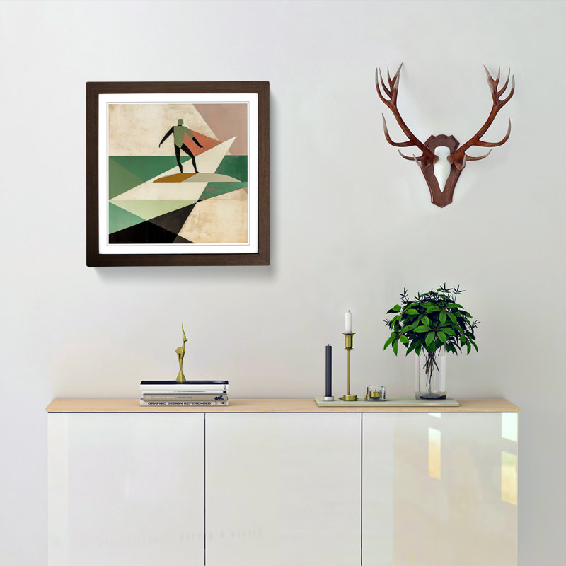 Surfing Suprematism - Framed Print, Walnut