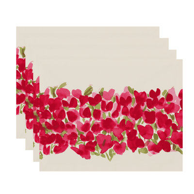 Polyester Floral Rectangle Placemat
