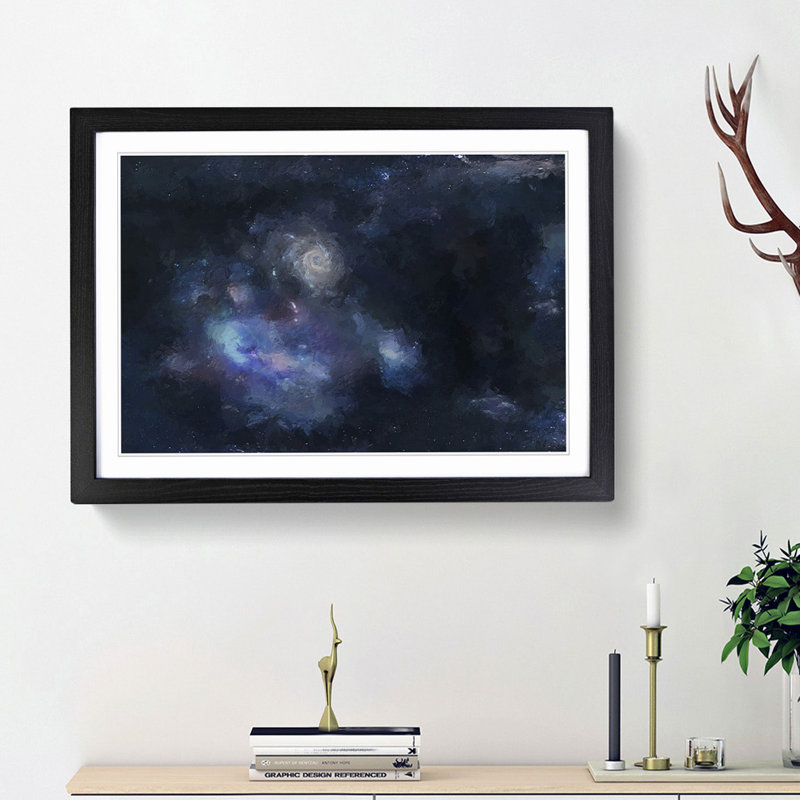 Universe in Abstract Vol.60 - Picture Frame Graphic Art Print, 62cm H x 87cm W x 2cm D, Black Framed