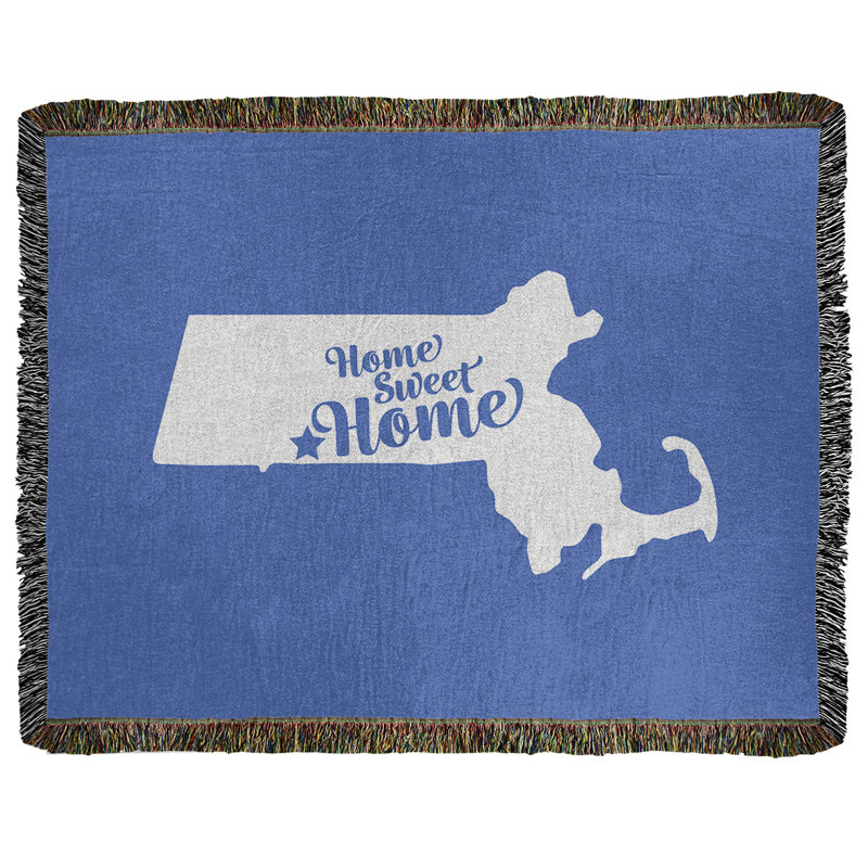 Jeté en coton tissé springfield massachusetts home, l 37 po x L 52 po, Bleu