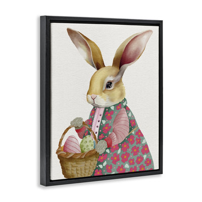 "Pâques lapin avec panier à œufs", art mural encadré par Regina Moore