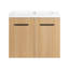 Meuble-lavabo flottant 24 po avec lavabo en résine et armoire de rangement à deux portes 24 po