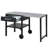 54.7'' Foldable Outdoor Kitchen Cart Bar Cart With Stainless Steel Top-1255959929