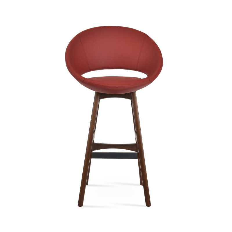 Short et tabouret de bar, Tabouret de bar (siège d'une hauteur de 28 po), Rouge, Noyer